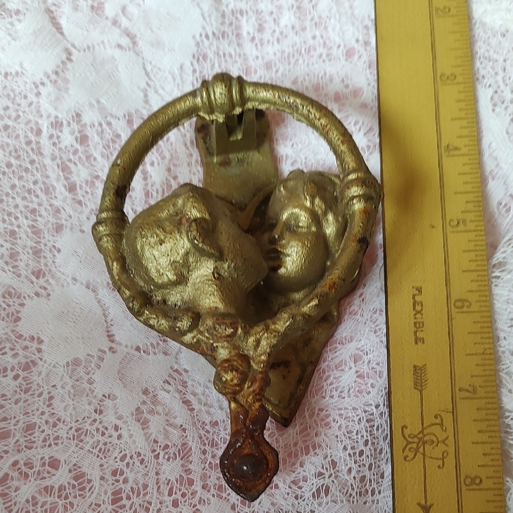Vintage Gold Couple Door Knocker